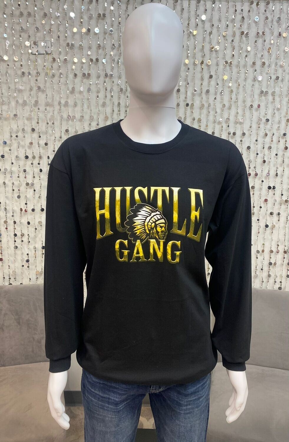 HG2380125 L/S Plated Tee-Black