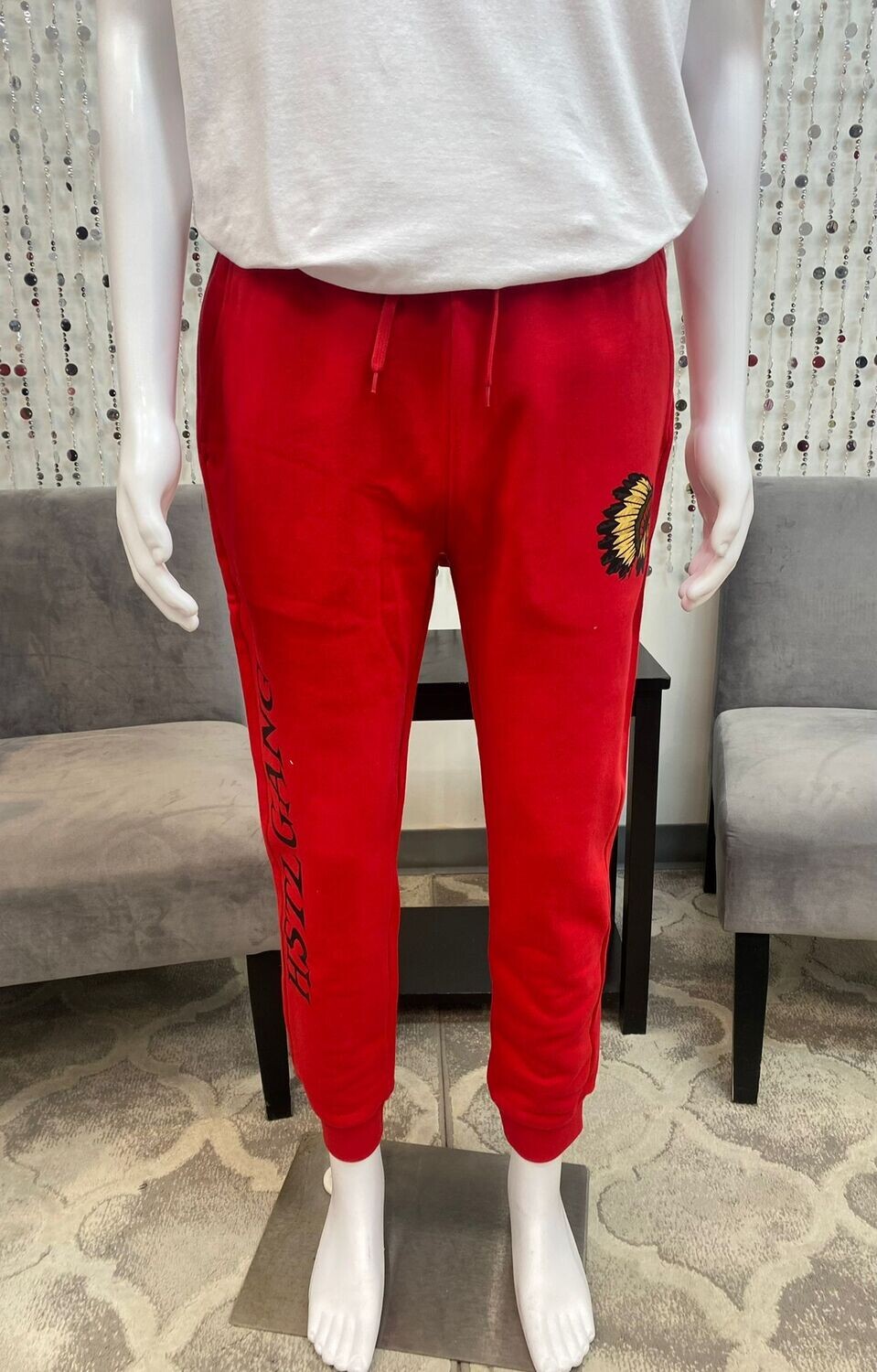 HG2380608 Unstructured Sweatpants-Red