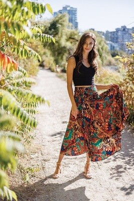PS-14906 Abstract Print Skirt-Multi