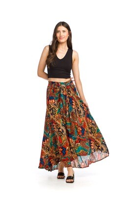 PS-14906 Abstract Print Skirt-Multi