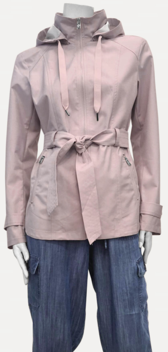 Belted Rain Jacket-Pink