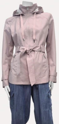 Belted Rain Jacket-Pink