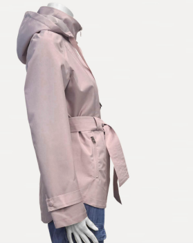 Belted Rain Jacket-Pink