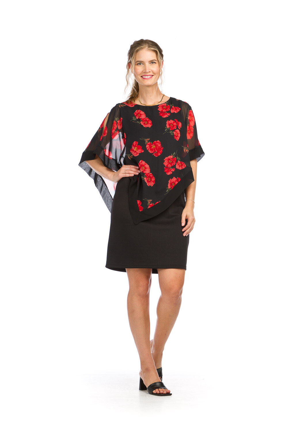 PD-16520 Stretch Shift Dress-Black