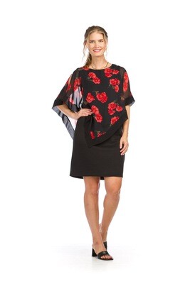 PD-16520 Stretch Shift Dress-Black