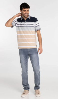 1169 Archer Stripe Polo-Pearl Blue