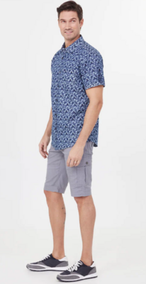 14029 Harris Printed Shirt-Blue Denim