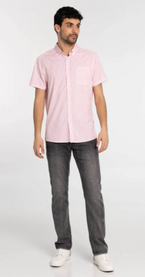 3108 Hurley Button Down Shirt-Orange Combo
