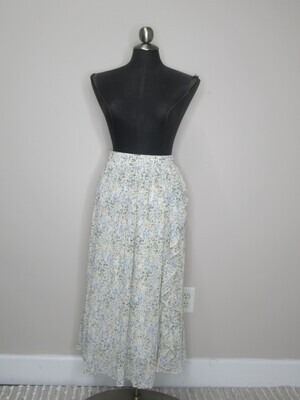 PS-16918 Ditsy Floral Pleated Skirt-White