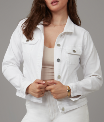 Gabriella Classic Denim Jacket-White