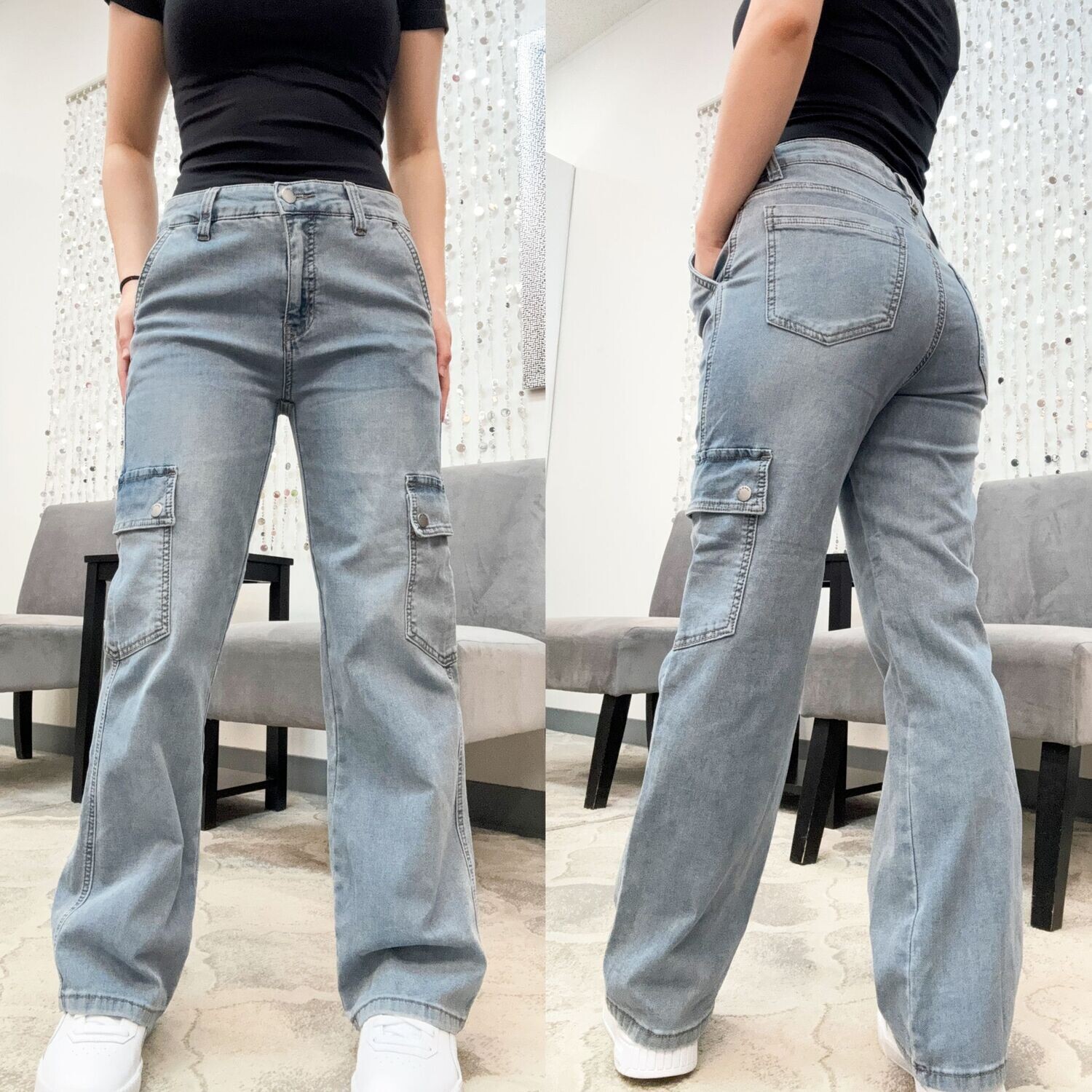 2932760400 Erika Cargo Jeans-Bleach