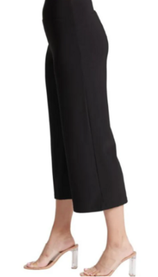 1582 Wide Crop Pants-Black