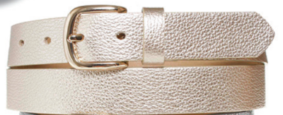 B25560 Metallic Leather Belt-Light Gold
