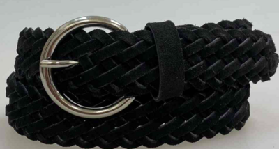 B28600S Braided Leather Belt-Black
