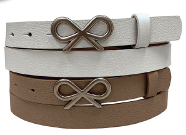 B29141 Bow Leather Belt-Beige