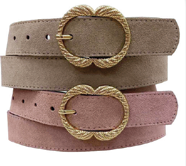 B29145 Suede Belt-Beige