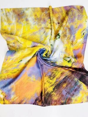 1137 Multi Abstract Scarf-Yellow