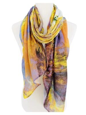 1137 Multi Abstract Scarf-Yellow
