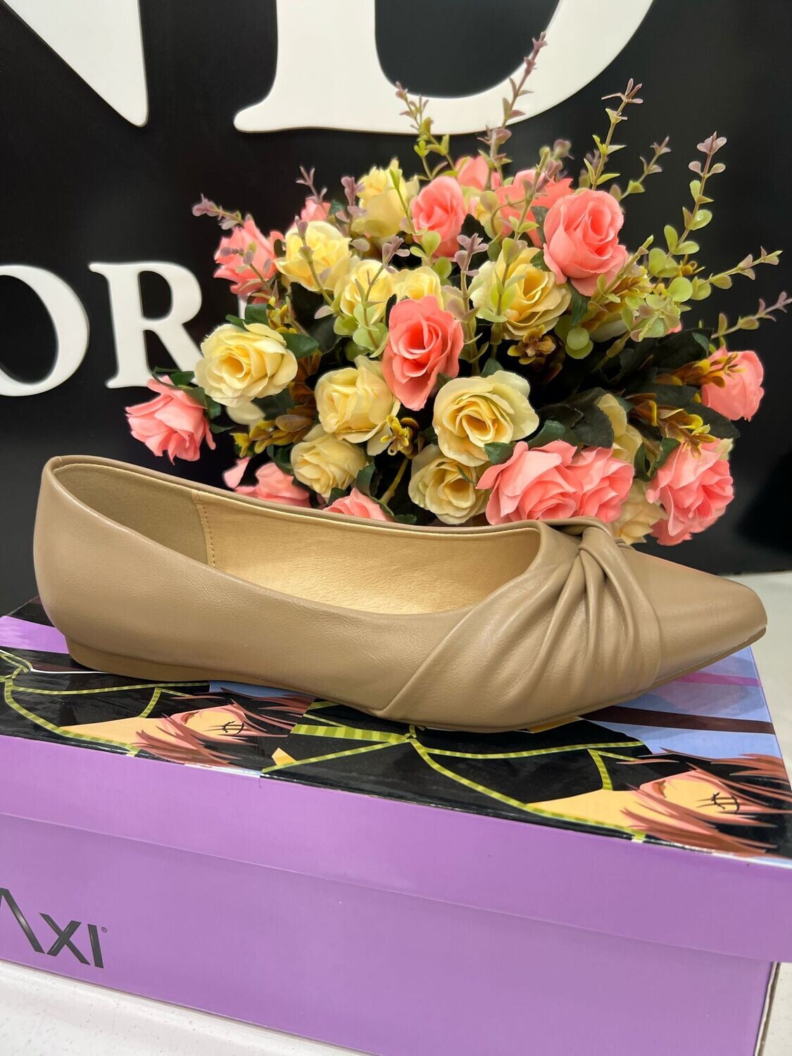 Alexia-06W Flats-Dark Beige