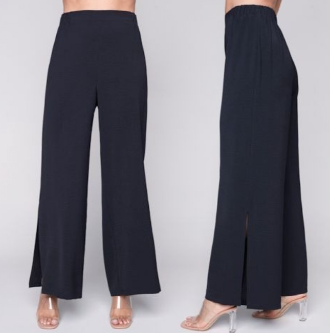 33599 Woven Pant w/ Slit-Black