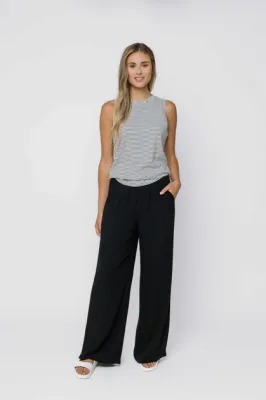 1253 Elly Wide Leg Pant-Black