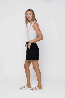 1252 Steph Easy Pull On Shorts-Black