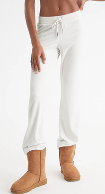 110010762 Solid Rib Waist Velour Pant-Angel