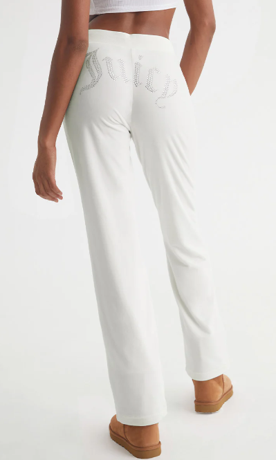 110010762 Solid Rib Waist Velour Pant-Angel