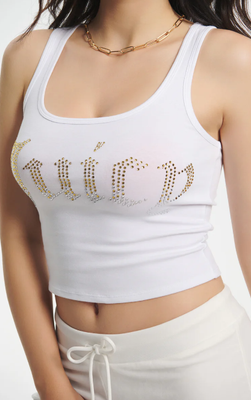 110020399 Basic Fitted Cropped Tank-White