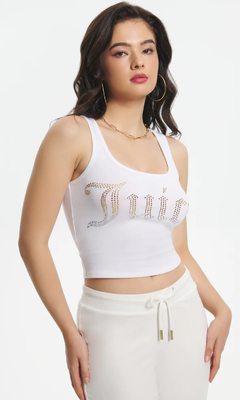 110020399 Basic Fitted Cropped Tank-White