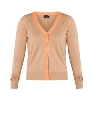 0003557 Ginger Cardigan-Light Camel/Tangerin