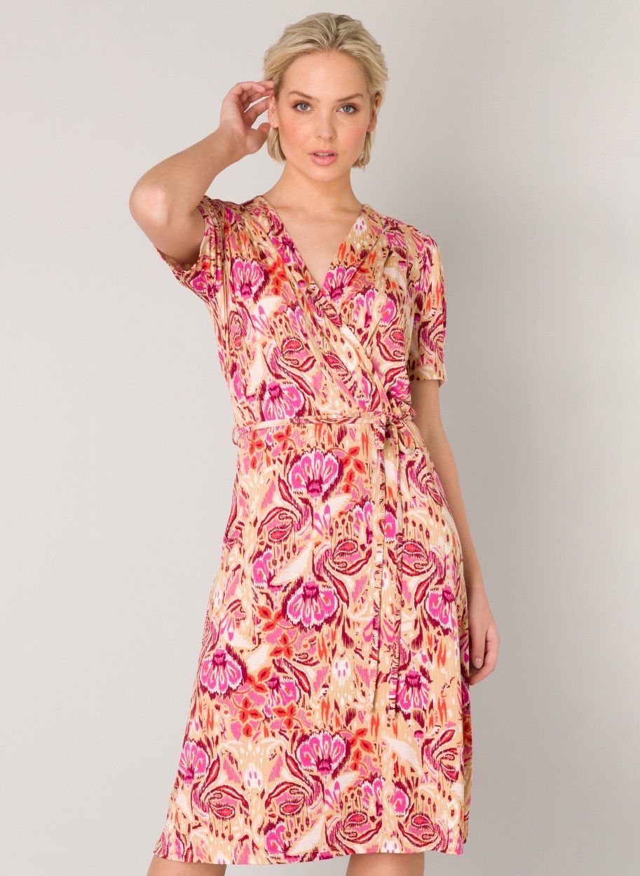 0003732 Ineke Summer Dress-Camel Multi