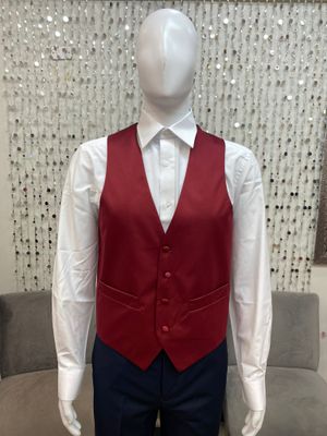 Paulo Sarto Men&#39;s Dress Vest-Burgundy