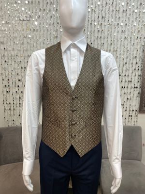 Paulo Sarto Men&#39;s Dress Vest-Gold/Black