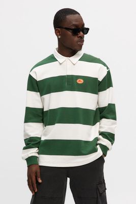 RBS2952C Stripe Rugby Sweatshirt-Green