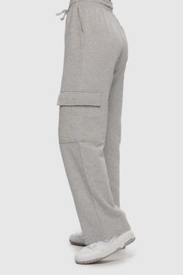 CWL826 Cargo Wide Leg Sweatpant-Heather Grey