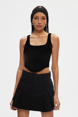 WKUL-BST102 Bustier Crop Tank-Black