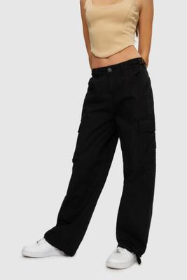 WCAR507 90s Wide Leg Cargo-Black