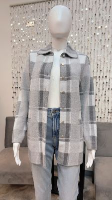 23279C Long Cardigan-Gray