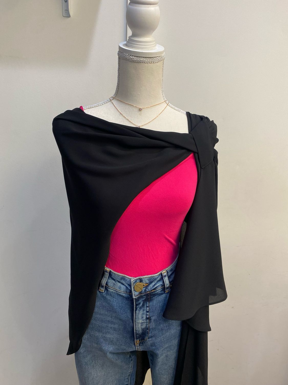 50061 Woven Cover Up-Black