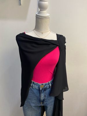 50061 Woven Cover Up-Black