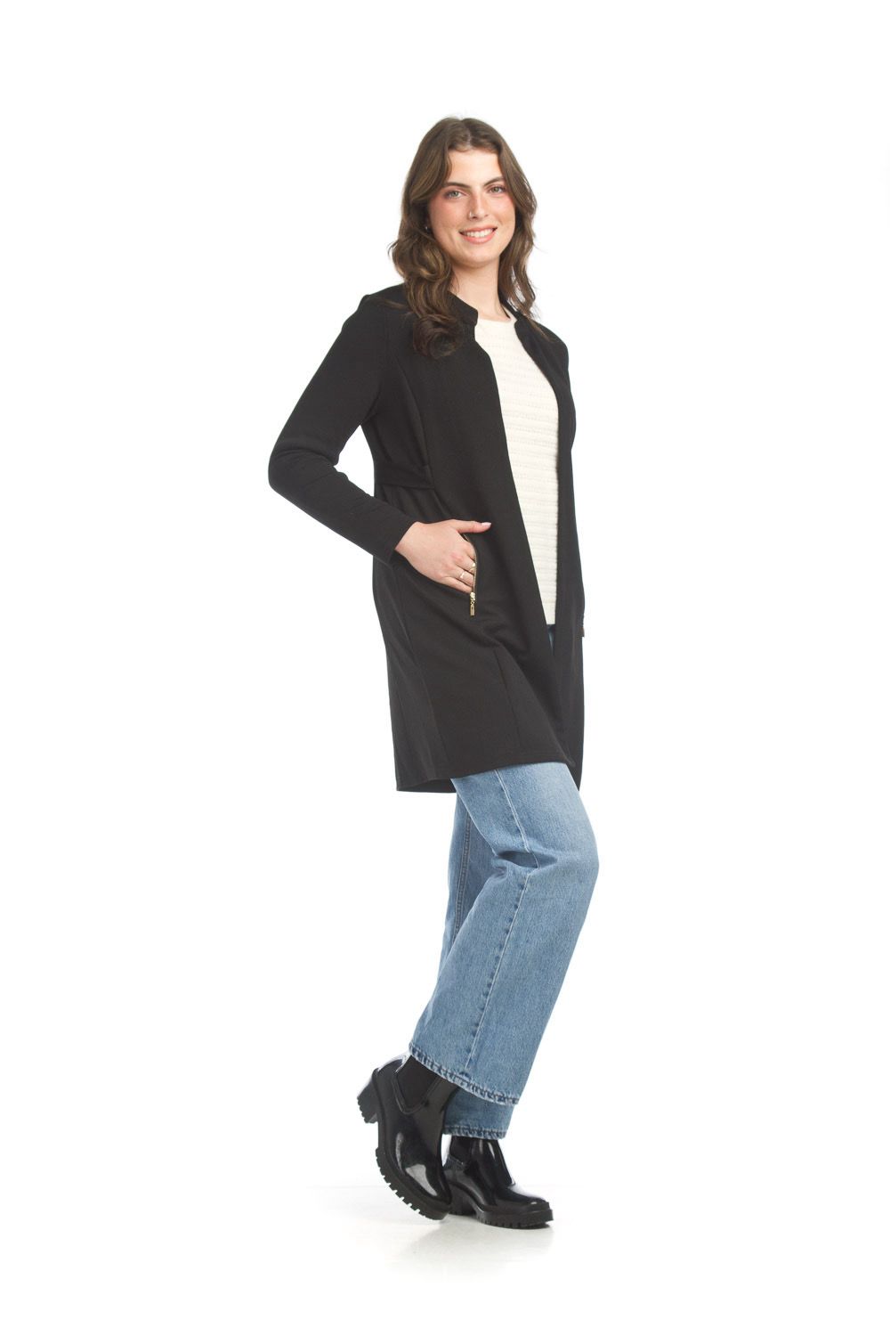 JT-17703  Stretched Fabric Light Jacket-Black