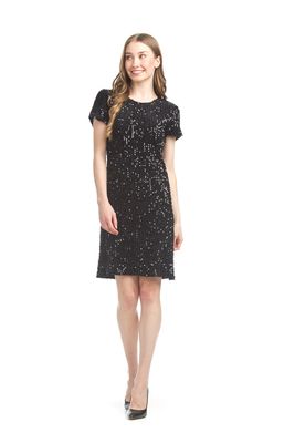 PD-17532 Velvet &amp; Sequin Dress-Black