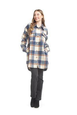 JT-17742 Plaid Shacket-Indigo