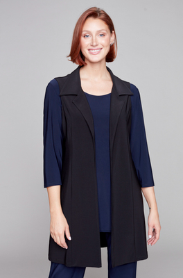 33780 Knit Dress Vest-Black