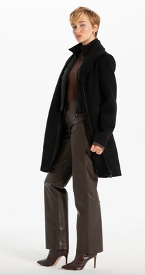 8368800 Melton Long Coat-Black
