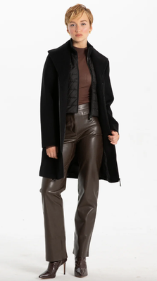 8368800 Melton Long Coat-Black