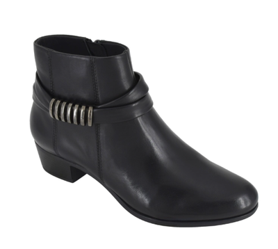 Asha Leather Ankle Boot-Black