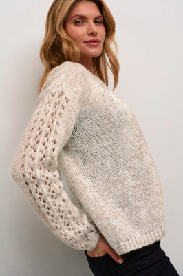 CRNiso Knit Cardigan-Beige Melange