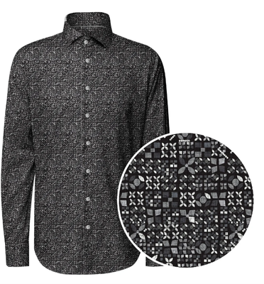 7364171 Mini Leaf Print Shirt-Black